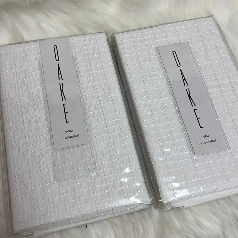 OAKE Leicester White‎ Euro Sham 26 x 26 set of 2